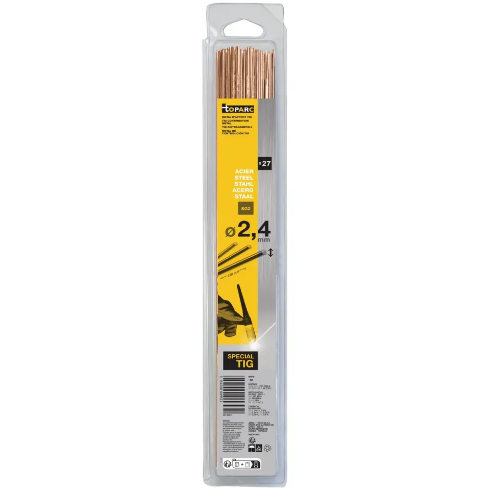 GYS ER70S-6 baguettes TIG acier 2,4 mm 27 pièces