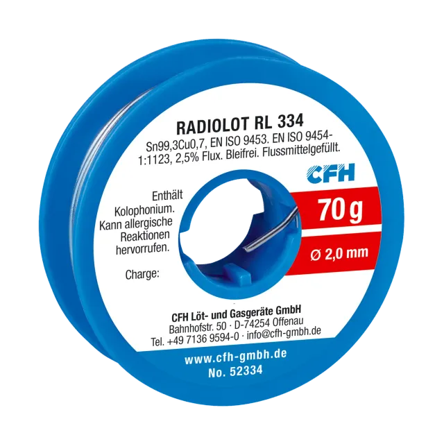 CFH RL 334 fil à souder 2 mm, 70 g, sans plomb