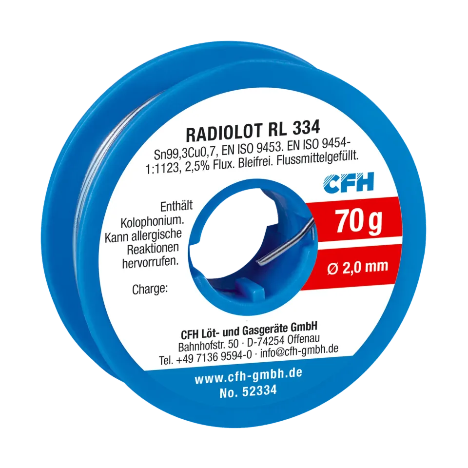 CFH RL 334 fil à souder 2 mm, 70 g, sans plomb