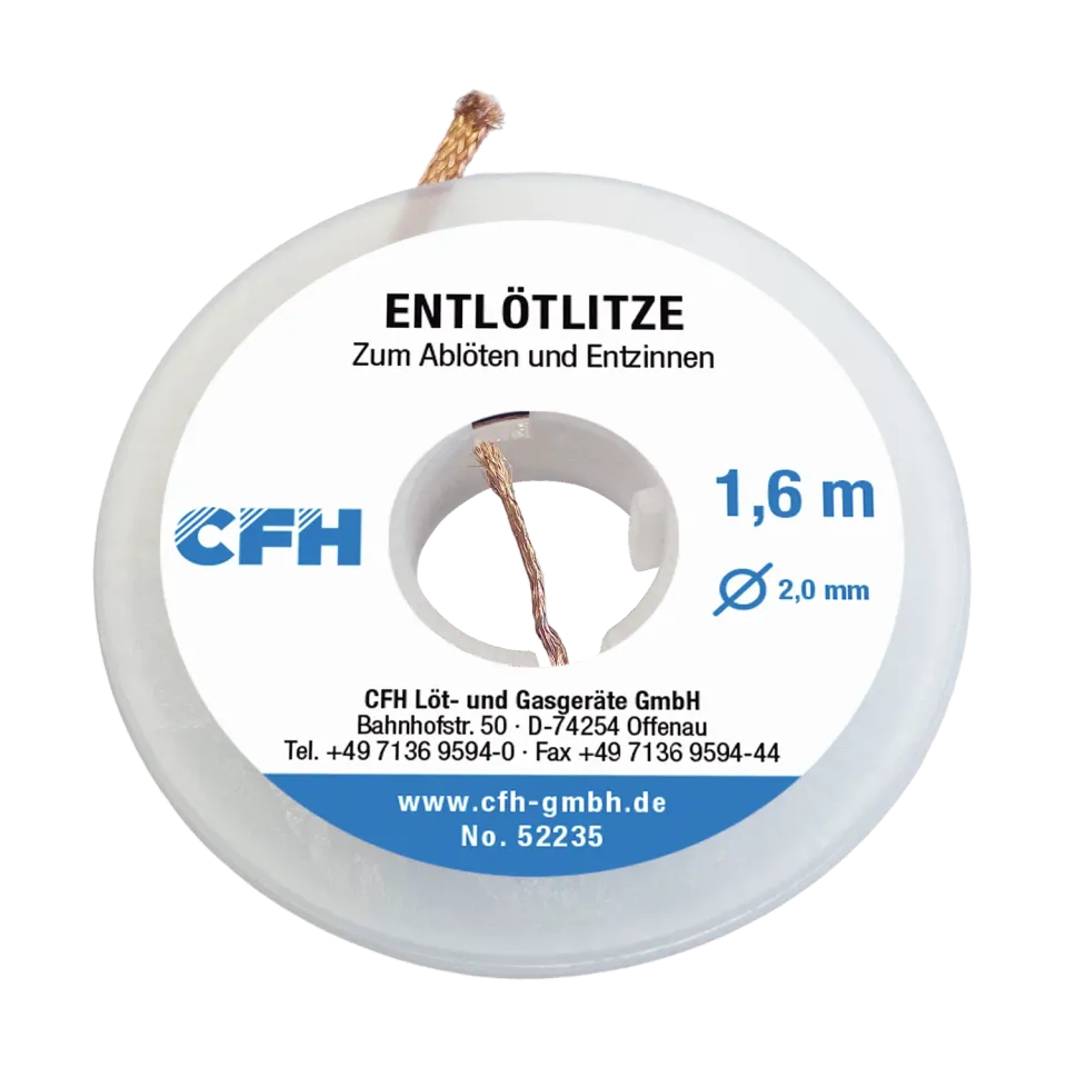 CFH EL 235 tresse à dessouder 1,6 m, largeur 2 mm