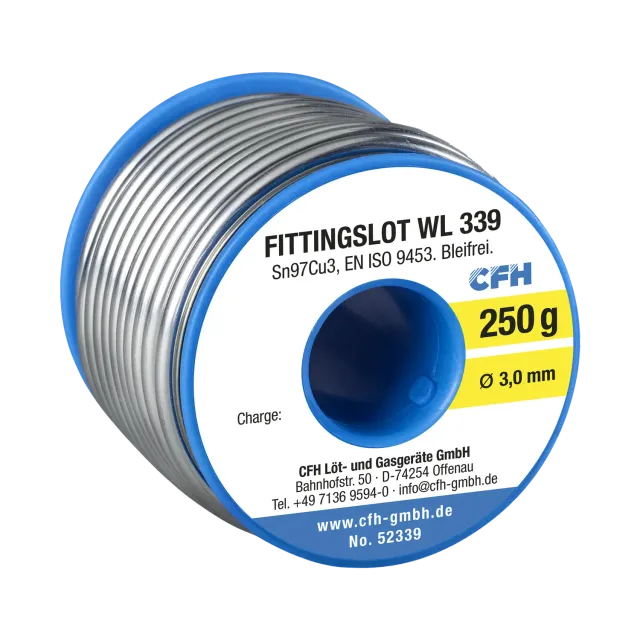 CFH WL 339 fil de soudure cuivre 250 g sans plomb Ø 3 mm