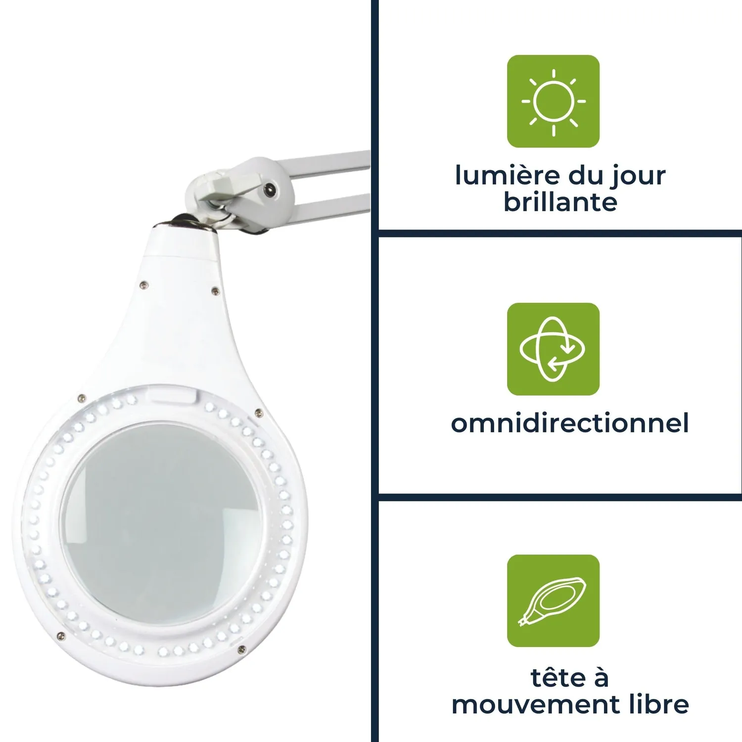 Velleman VTLLAMP Series lampe loupe LED avec pince 3× 8 W 60 LED