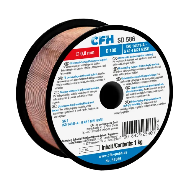 CFH SD 586 fil de soudage 0,8 mm 1 kg cuivré
