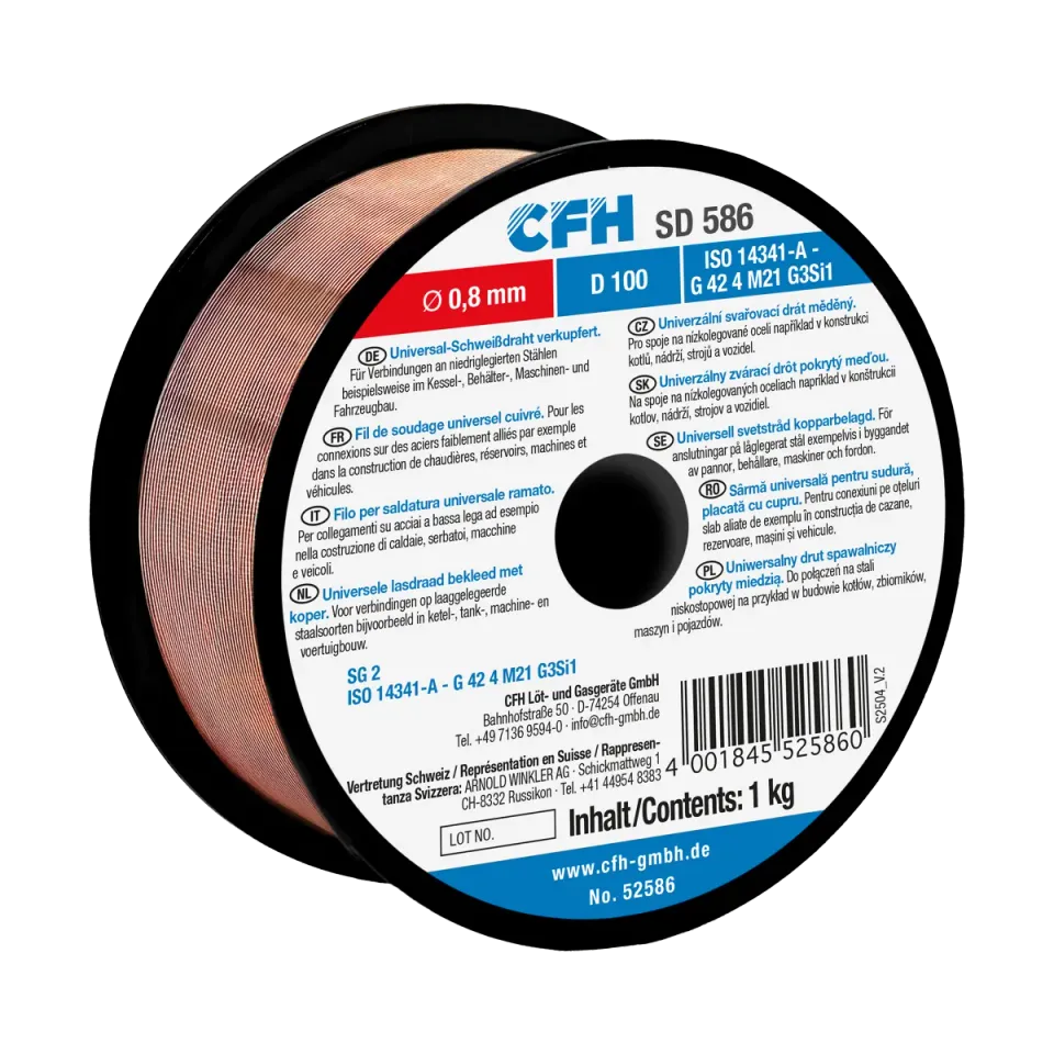 CFH SD 586 fil de soudage 0,8 mm 1 kg cuivré