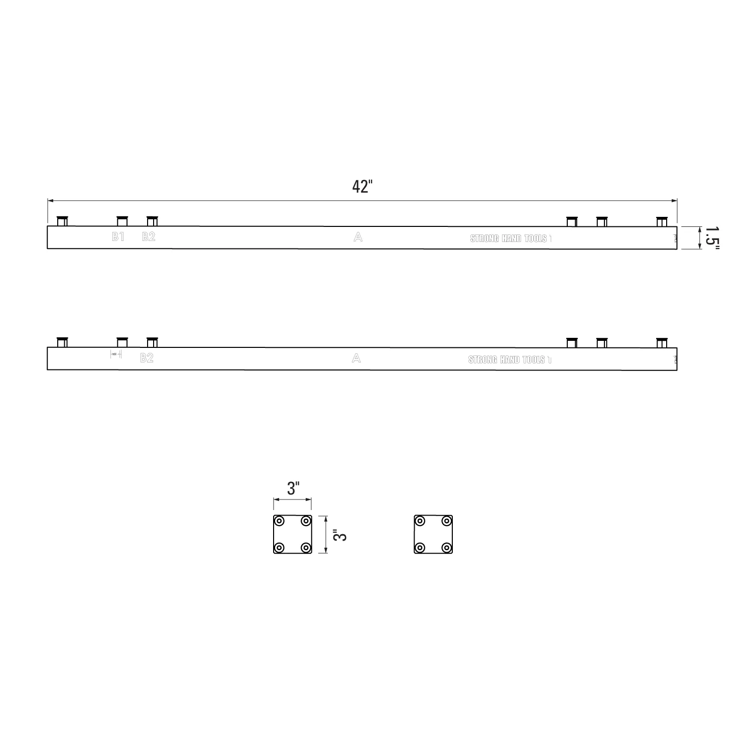 STRONG HAND EUROPE Rhino kit d’extension pour table 5/8″ sans plateaux