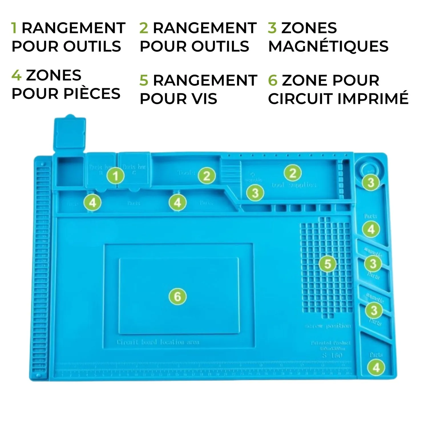 Velleman GP Series tapis de soudure silicone 45 x 30 cm 500 °C