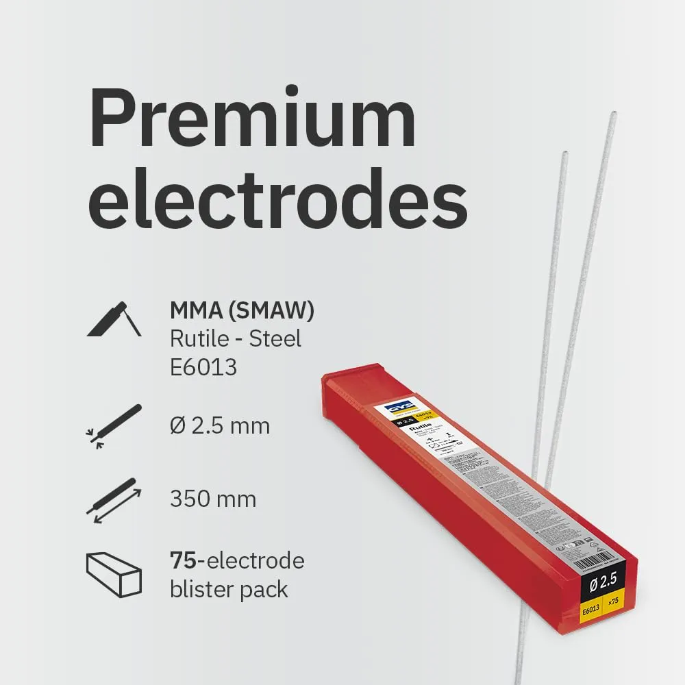 GYS Électrodes E6013 baguettes rutile 2,5 mm, 75 pièces