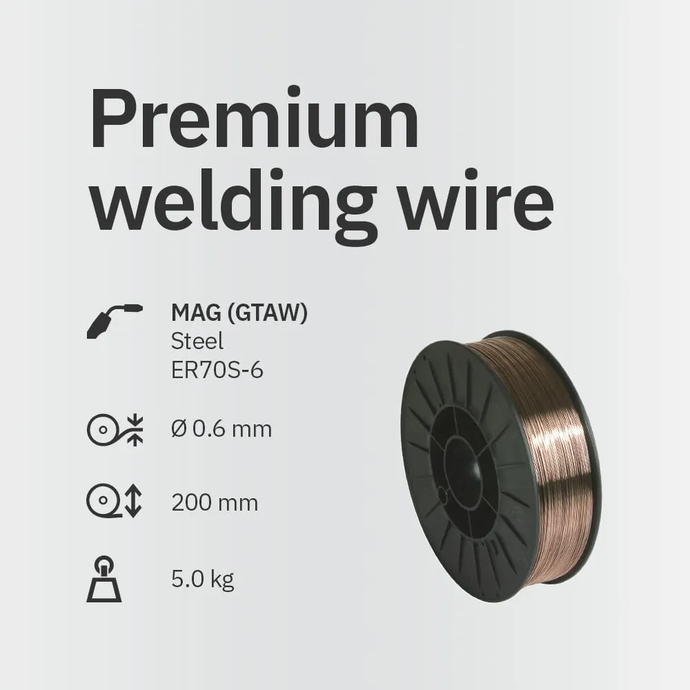 GYS Fil acier Ø 0,6 mm 5 kg fil plein cuivré
