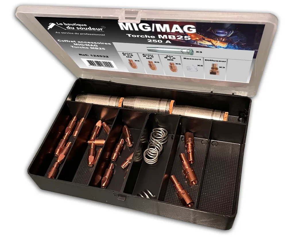 LA BOUTIQUE DU SOUDEUR MB25 coffret torche MIG 250 A consommables