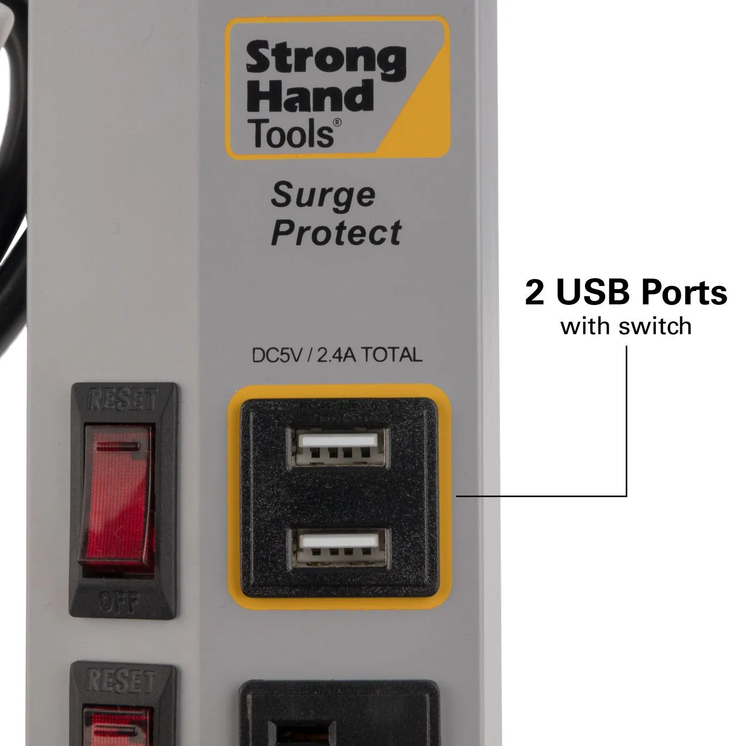 Strong Hand Europe multiprise parafoudre métal 5 prises USB 1,8 m