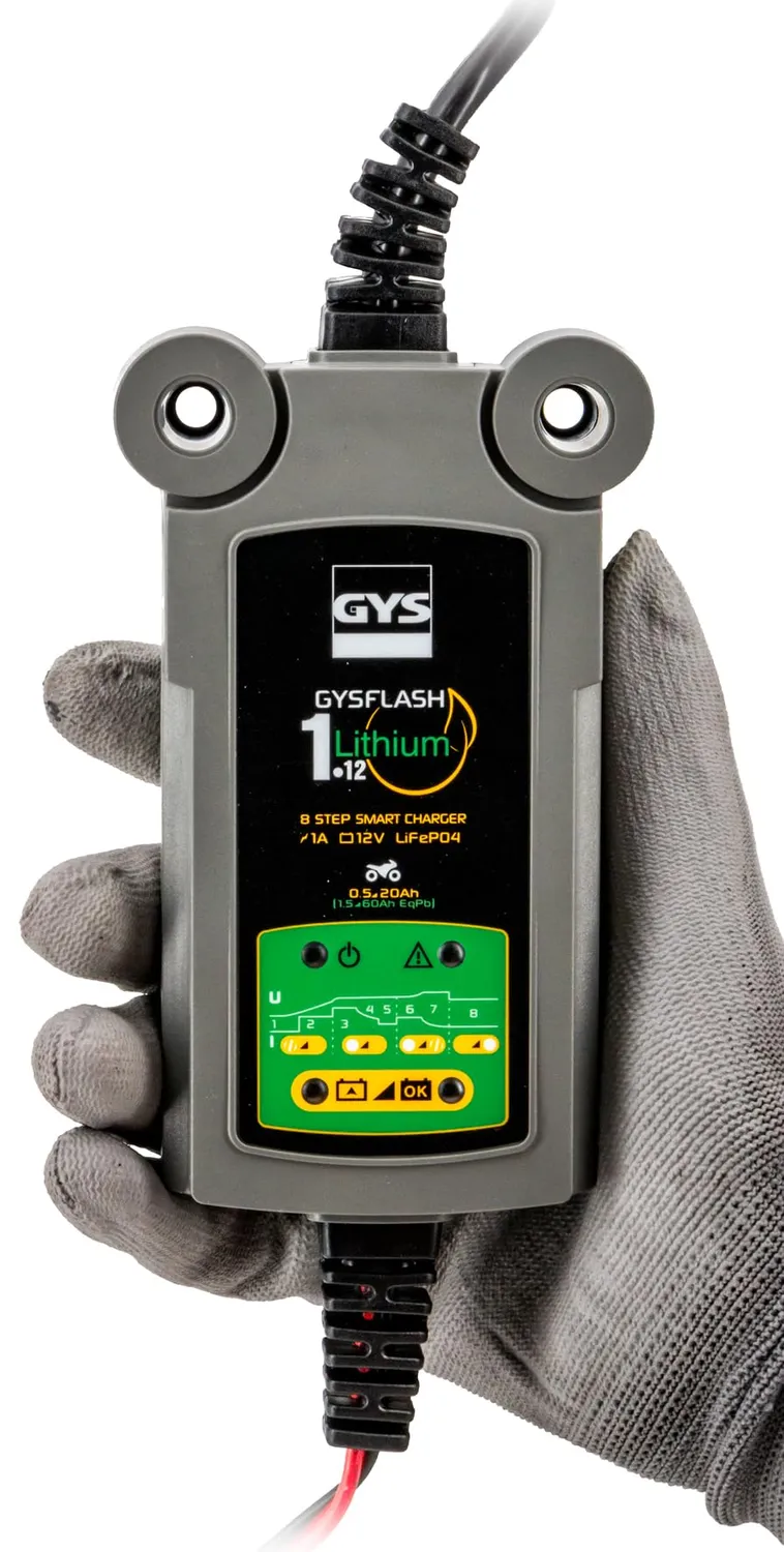 GYS GYSFLASH Lithium 1.12 chargeur LiFePO4 12 V 1 A IP65