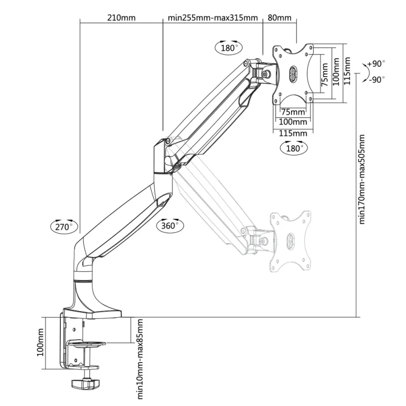 FTM Technologies Bras articulé pour mini hotte