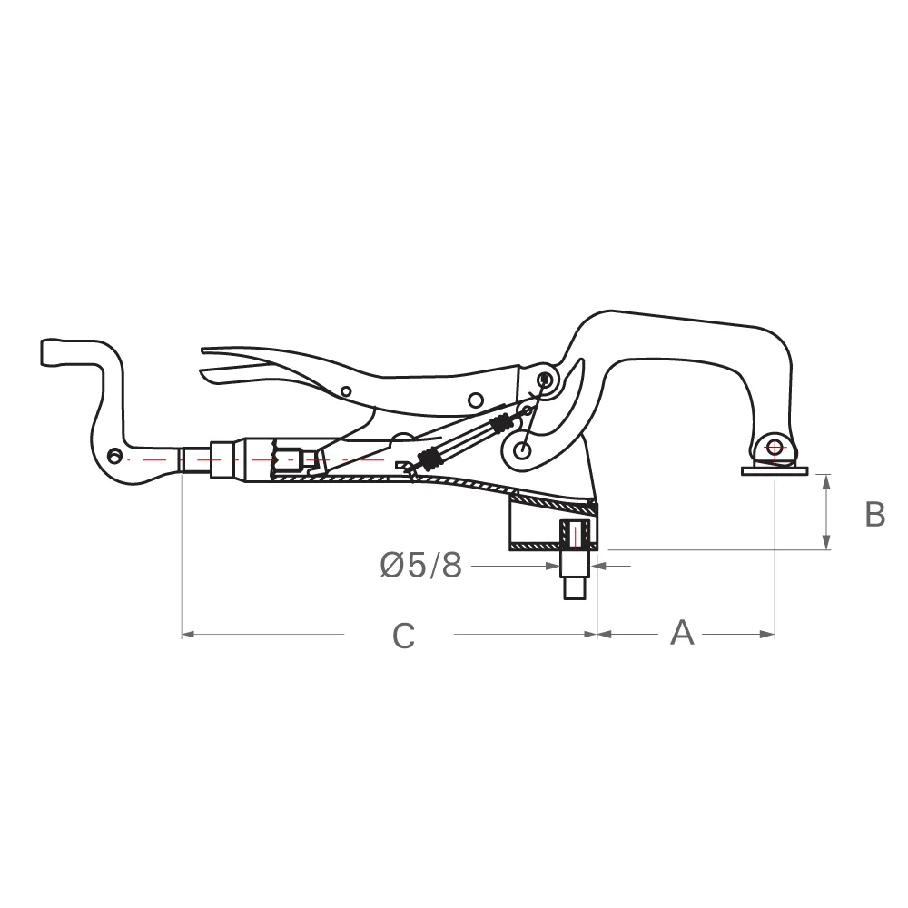 Strong Hand Europe Inserta Pliers pince de bridage 5/8 po 2,3 po