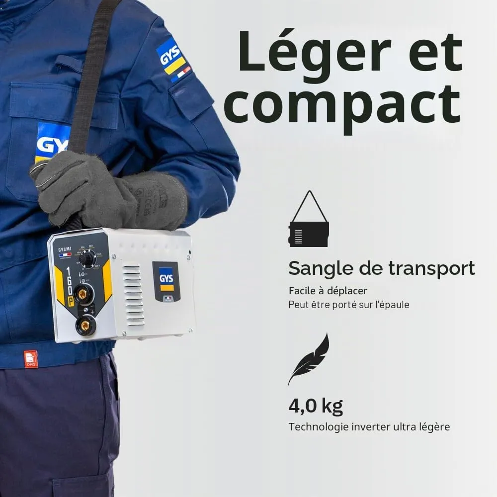 GYS GYSMI 160P poste à souder MMA 160 A 230 V avec accessoires