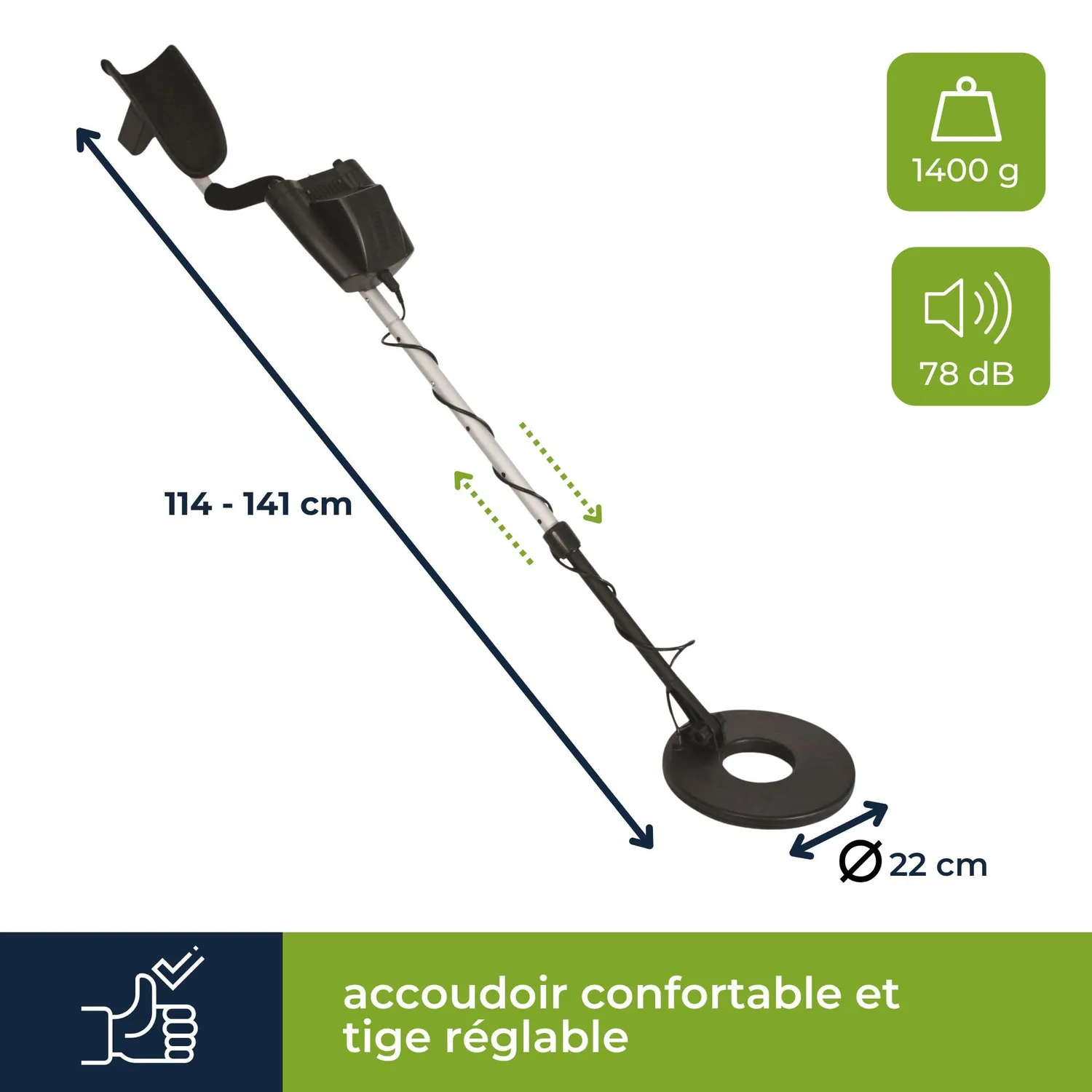 Velleman détecteur de métaux bobine 22 cm 20 cm