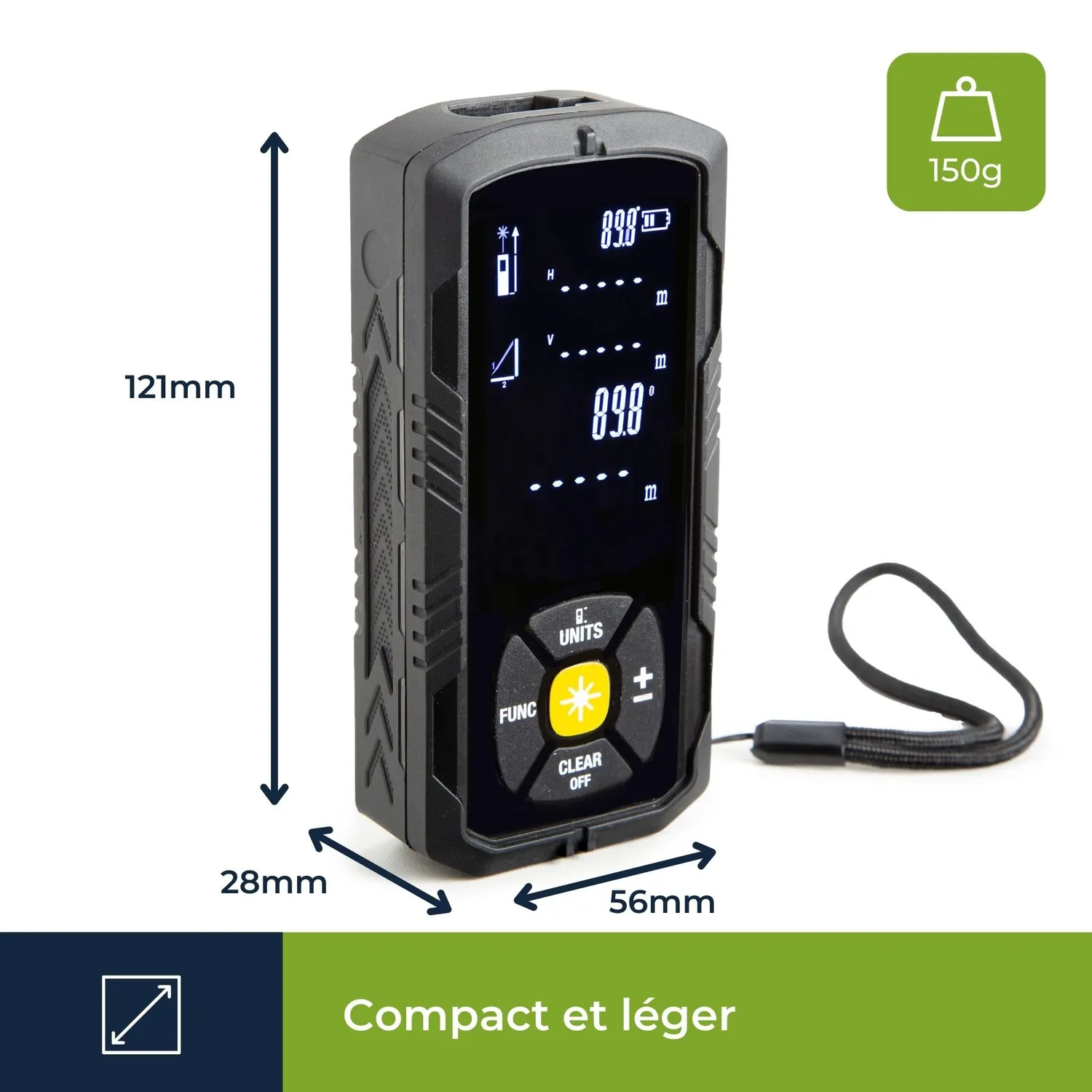 Velleman GP télémètre laser 50 m précision 1 mm IP54
