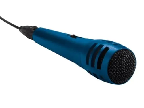Velleman GP microphone dynamique unidirectionnel bleu câble 3 m