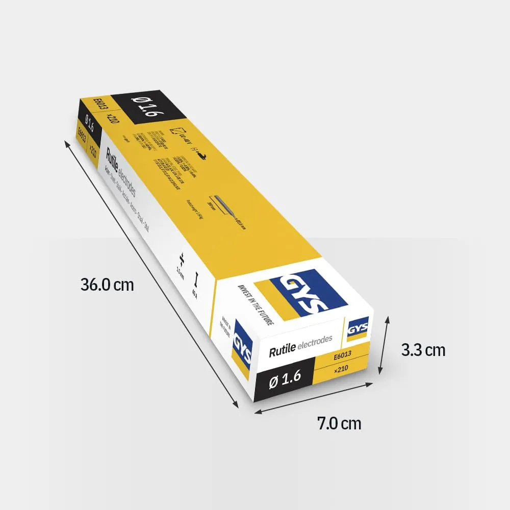 GYS Métal d’Apport MMA électrodes rutile E6013 Ø 1,6 mm 210 pièces toutes positions