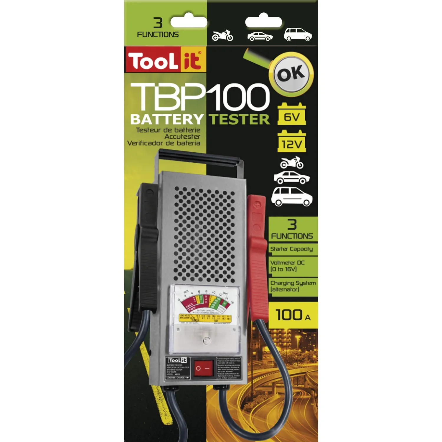 GYS TBi 100 testeur de batterie 6/12 V jusqu’à 100 Ah