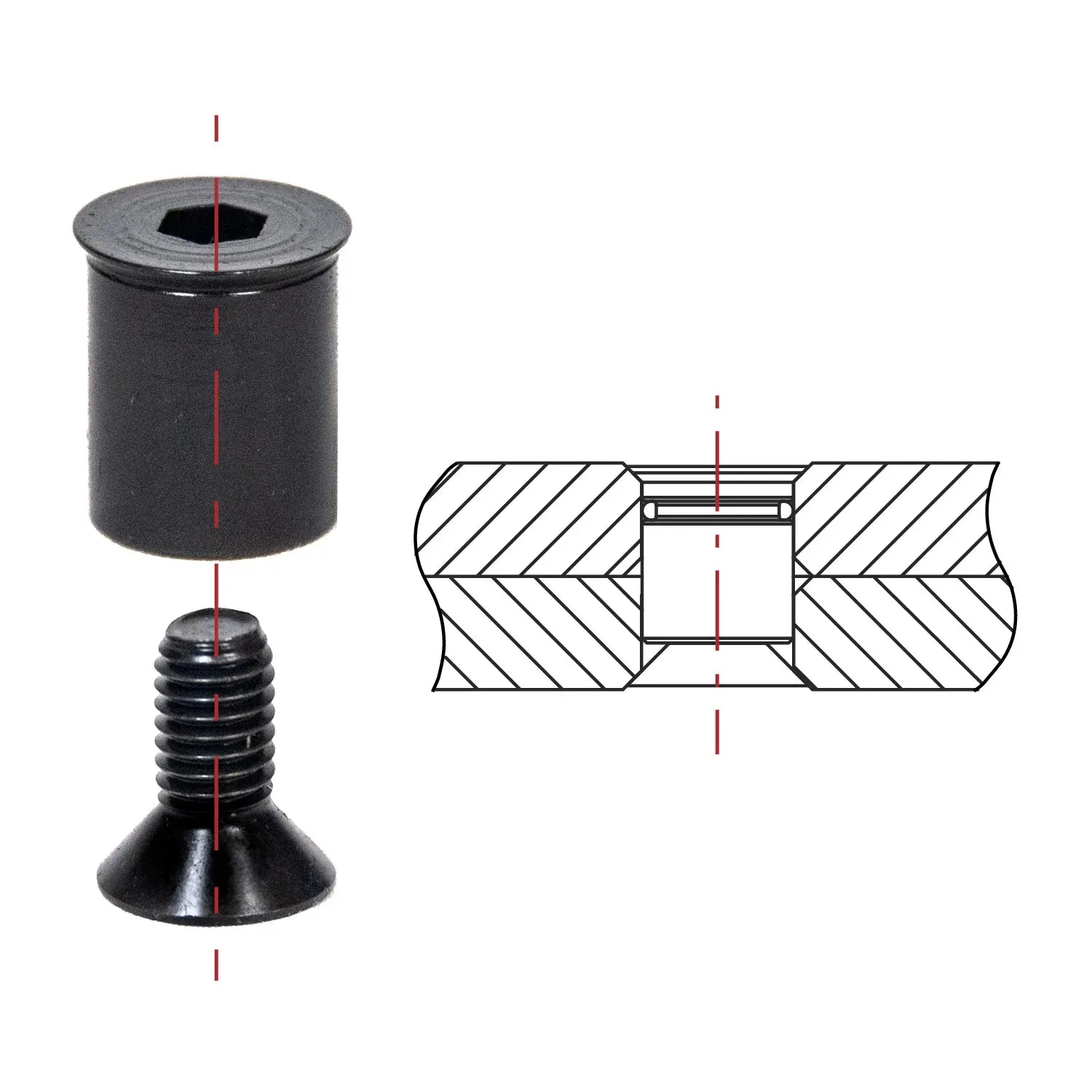 STRONG HAND EUROPE Flush-Mount Connecting Bolts boulons de liaison 2 pièces, trous 5/8 po