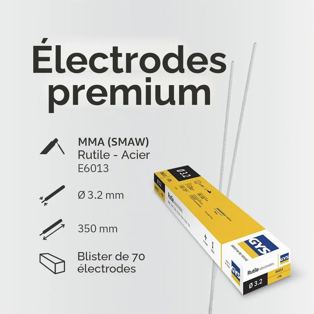 GYS électrodes rutiles E6013 Ø 3,2 mm 70 baguettes