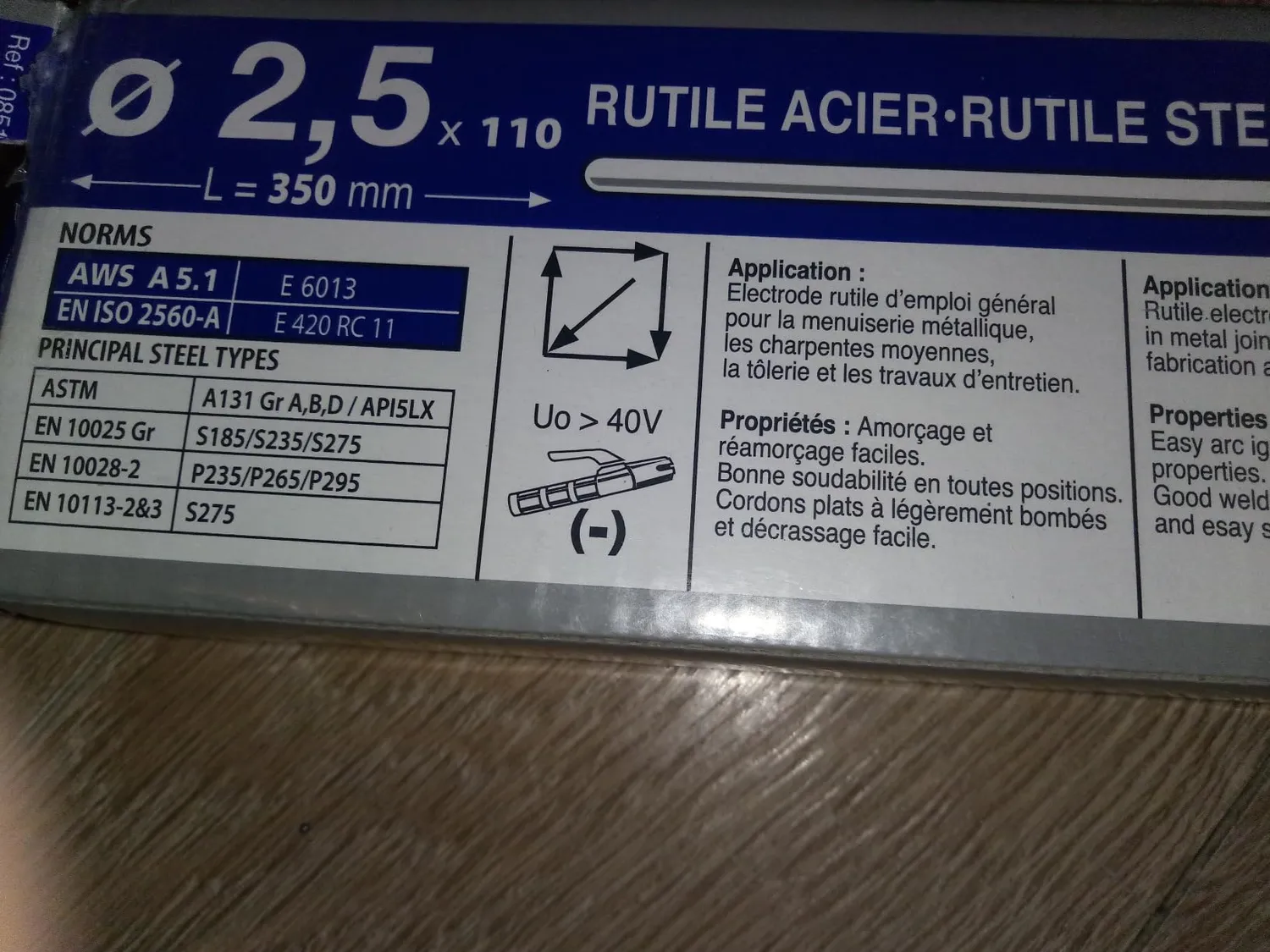 GYS Baguettes E6013 2,5x350 mm rutile 110 pièces