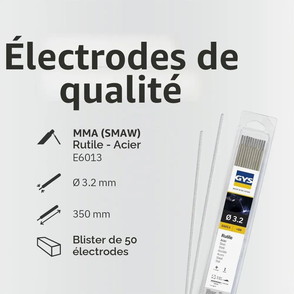 GYS électrodes rutiles E6013 Ø 3,2 mm 50 pièces