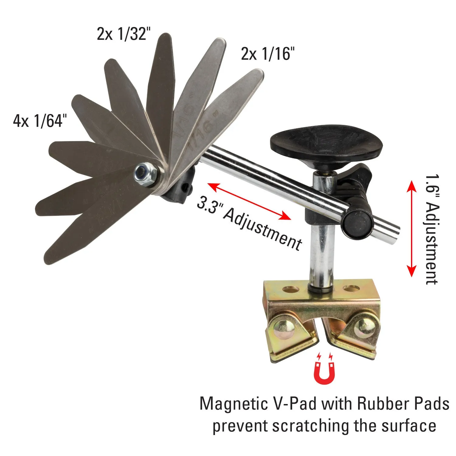 Strong Hand Europe MVS150 jauge d’épaisseur magnétique V-Pad