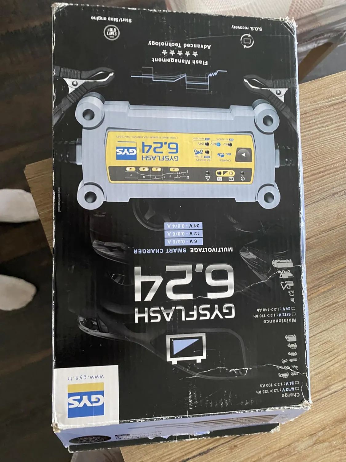 GYS GYSFLASH 6.24 chargeur batterie 6/12/24 V IP65