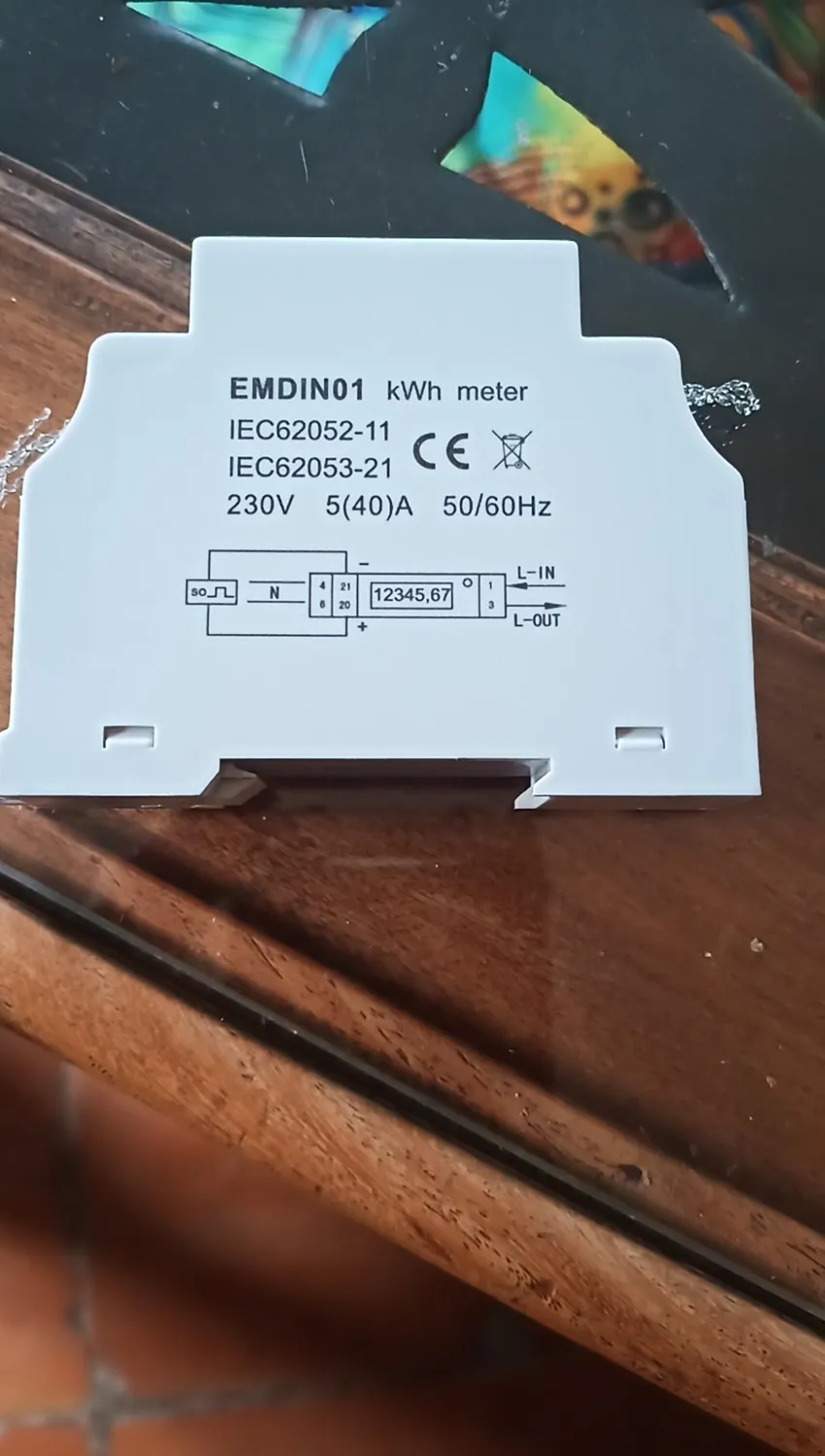 Velleman compteur d’énergie monophasé 40 A rail DIN LCD