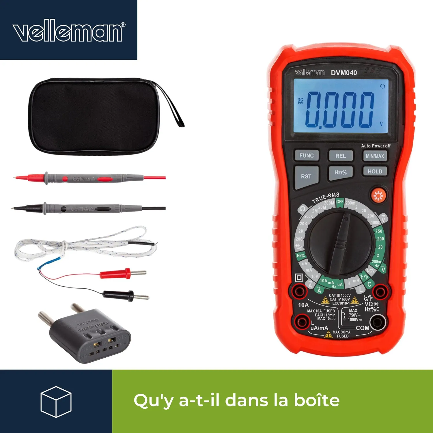 Velleman GP Series multimètre numérique sans contact avec mesure température