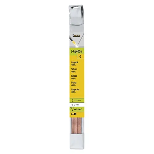 GYS Métal d’Apport Brasage L-Ag40Sn/Ag140Si baguettes argent 2 mm lot de 2