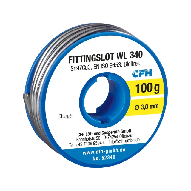 CFH WL 340 fil à souder cuivre sans plomb 100 g Ø 3 mm