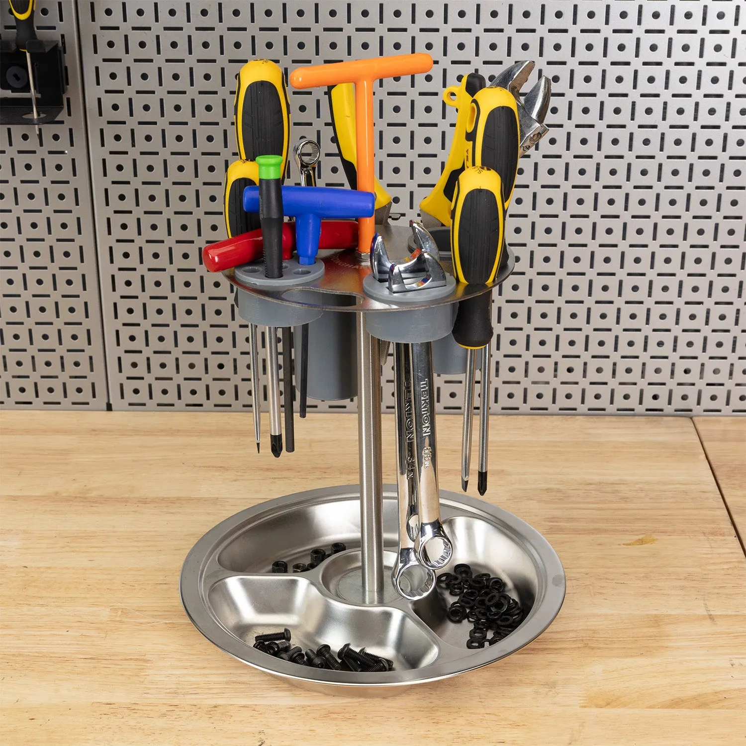 Strong Hand Europe plateau à outils rond inox portatif multi-niveaux