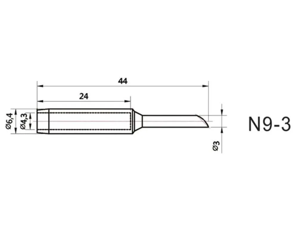 Velleman VTSS220 panne de fer à souder 3 mm biseautée
