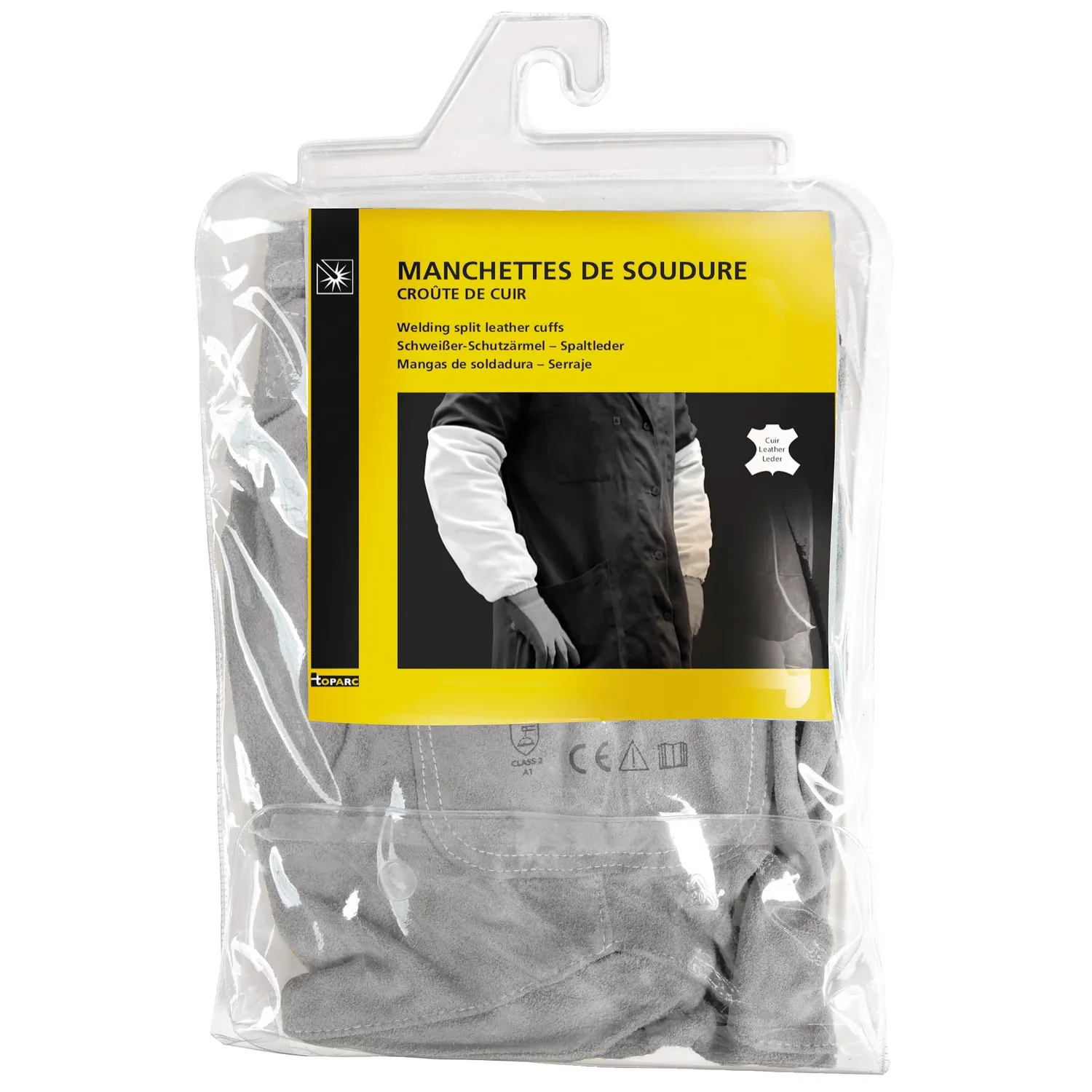 GYS manchettes soudure cuir croûte 40cm paire