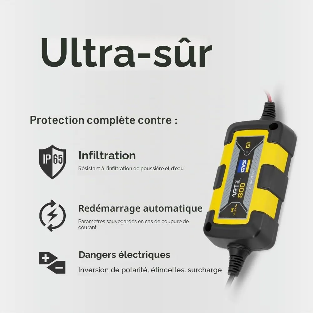 GYS Artic 800 chargeur batterie 12 V 1,2–25 Ah