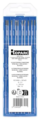 GYS WC20 électrodes tungstène TIG Ø 3,2 mm, lot de 10