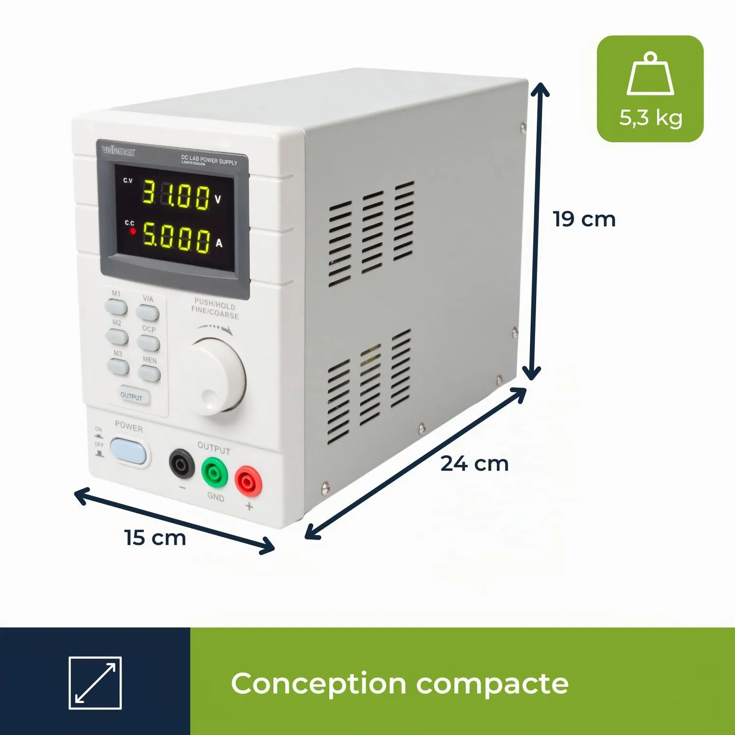 Velleman GP alimentation labo programmable USB 0-30V 5A