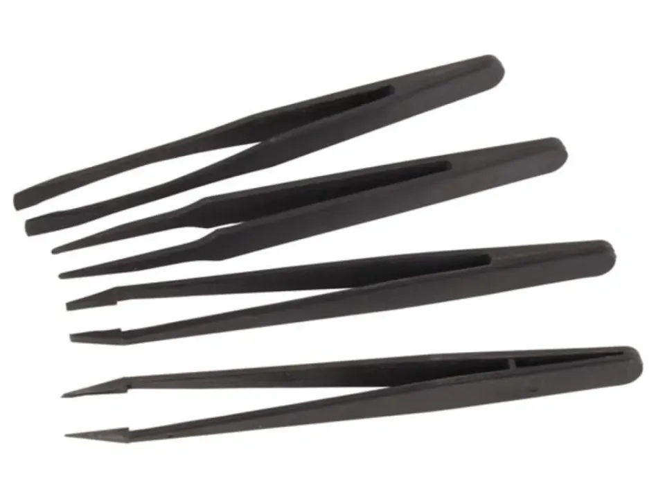 Velleman GP Series jeu de 4 pincettes non conductrices noires