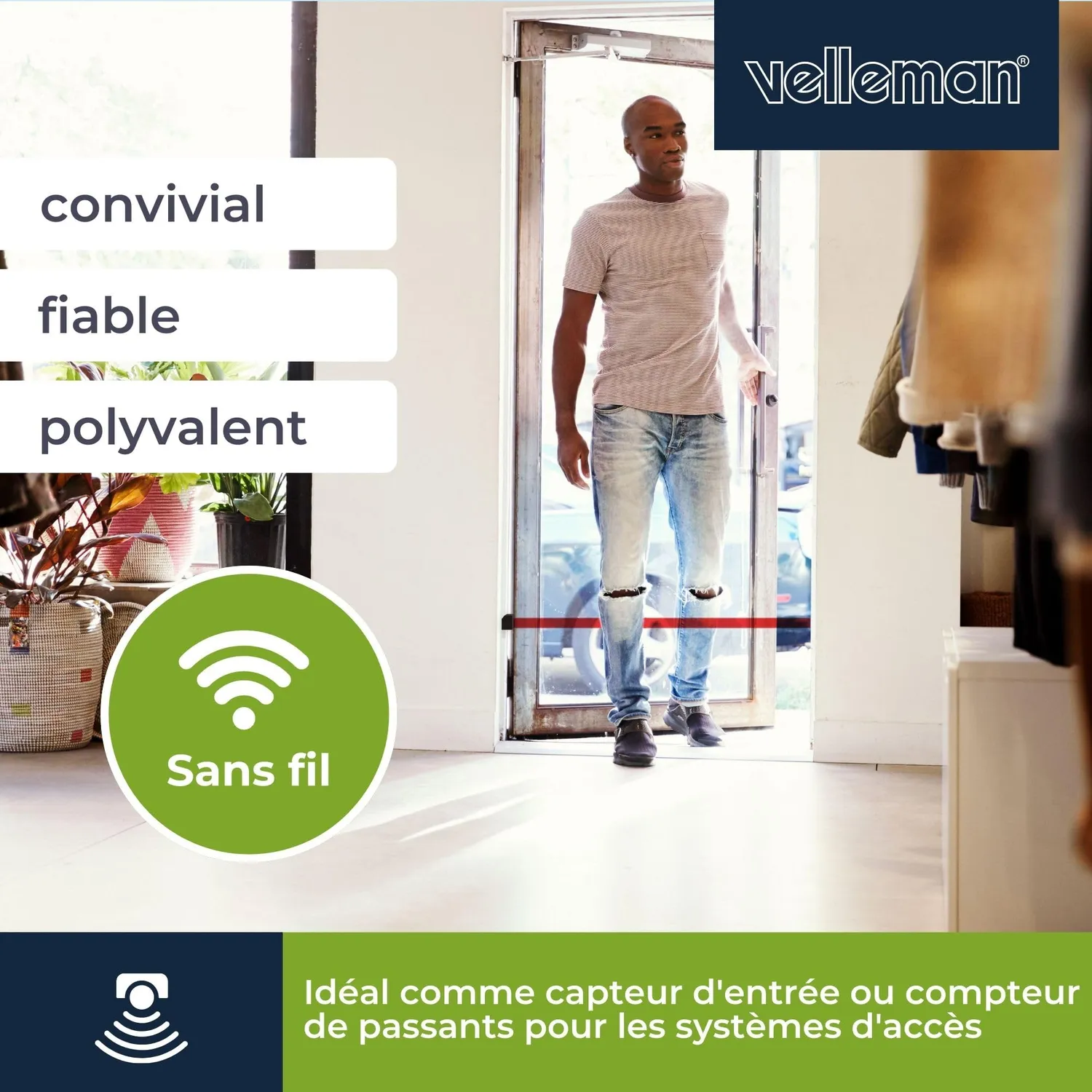 Velleman barrière infrarouge sans fil 7 m IP44 détecteur