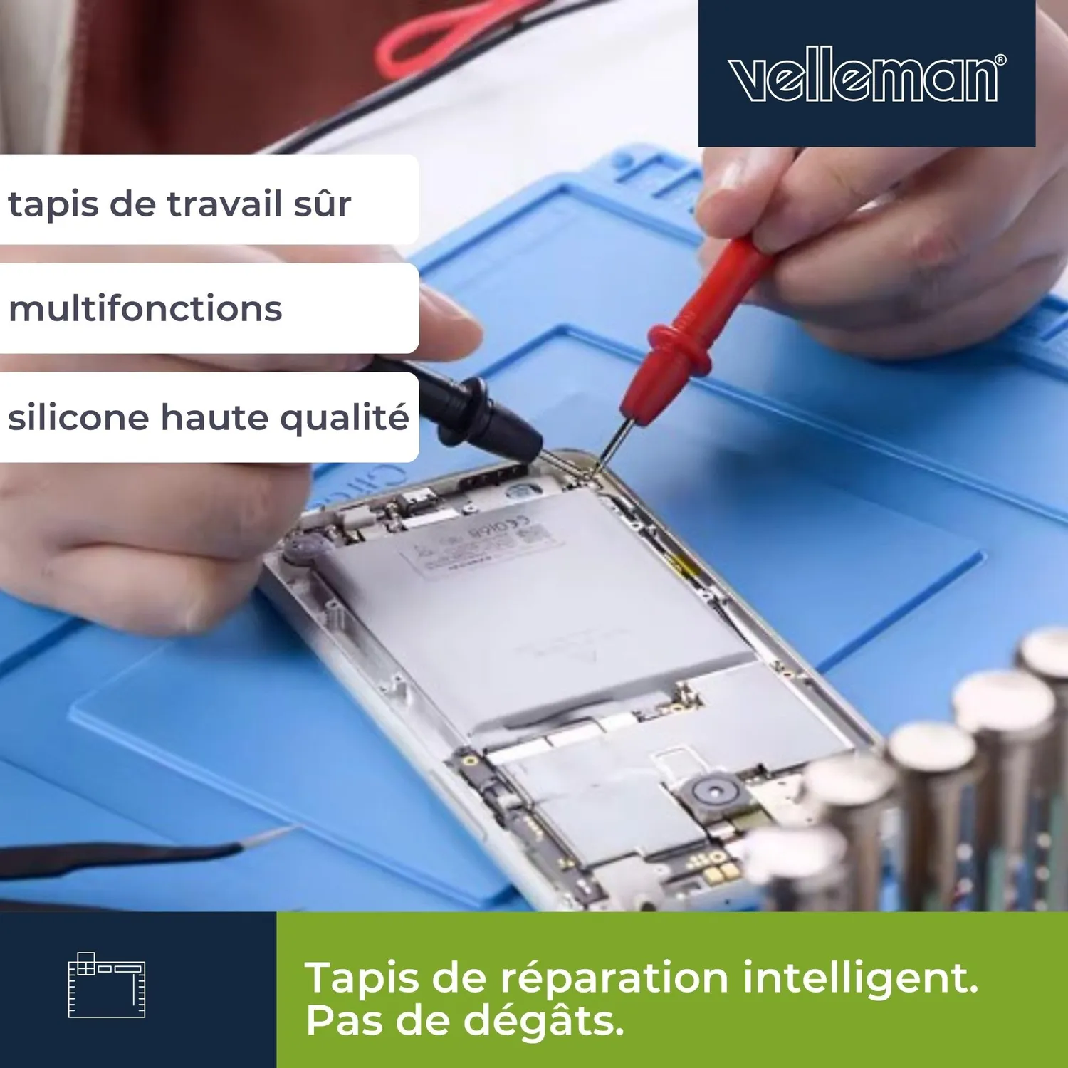 Velleman GP Series tapis de soudure silicone 45 x 30 cm 500 °C