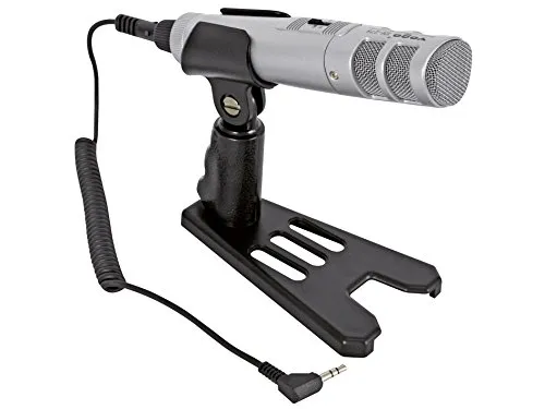 Velleman GP Series microphone stéréo électret unidirectionnel avec support de table noir