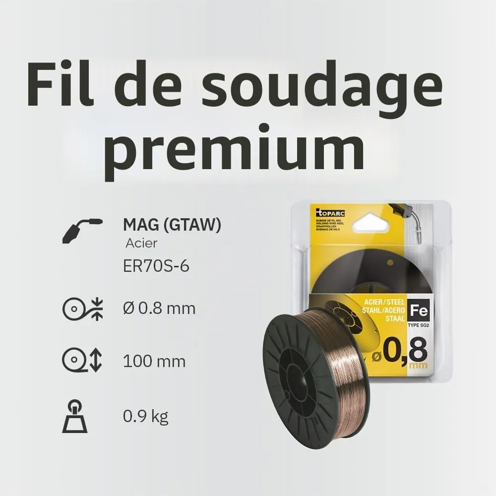 GYS fil acier G3Si1 ER70S-6 Ø 1 mm bobine 5 kg, MIG/MAG
