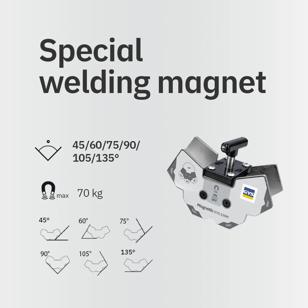 GYS Magnetic D70.120M positionneur de soudage multi-angle 70 kg