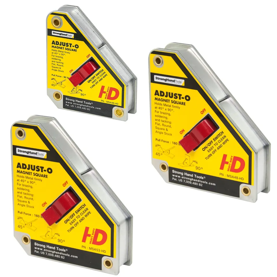 STRONG HAND EUROPE Heavy-Duty Adjust-O équerres magnétiques HD, 3 pièces