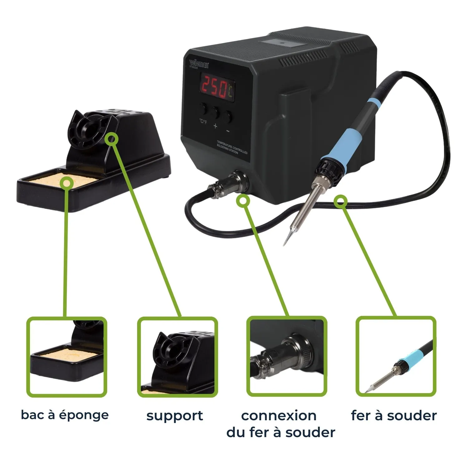 Velleman station de soudage 90 W avec écran LED réglable