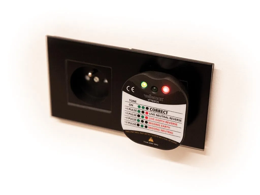 Velleman GP testeur de prise et de terre CAT II 230 V LED buzzer
