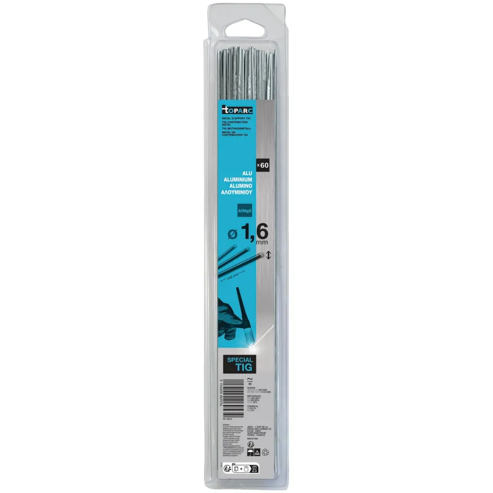 GYS AlMg5 ER5356 baguettes TIG aluminium 1,6 mm 60 pièces