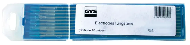 GYS WR2 électrodes tungstène Ø 2 mm, lot de 10, TIG AC/DC